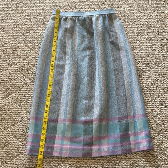 Vintage Graff Light Blue & Gray Skirt & Jacket Suit Set 10 - Picture 11 of 14